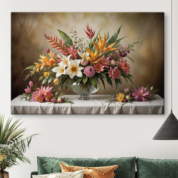 Vase of flowers on a table Vase of flowers on a table