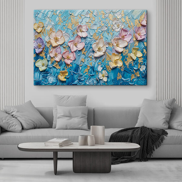 Cuadros Cuadro de flores sobre fondo azul (SKU: s40034) Cuadros Cuadros Cuadro de flores sobre fondo azul (SKU: s40034)