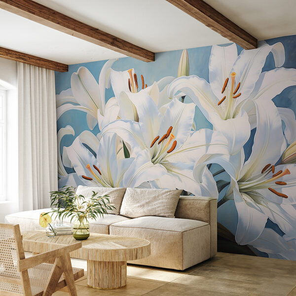 Fotomurales Fotomurales Primer plano de una flor blanca (SKU: w01209)