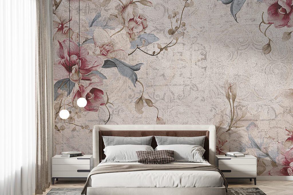 Close up of a floral pattern
