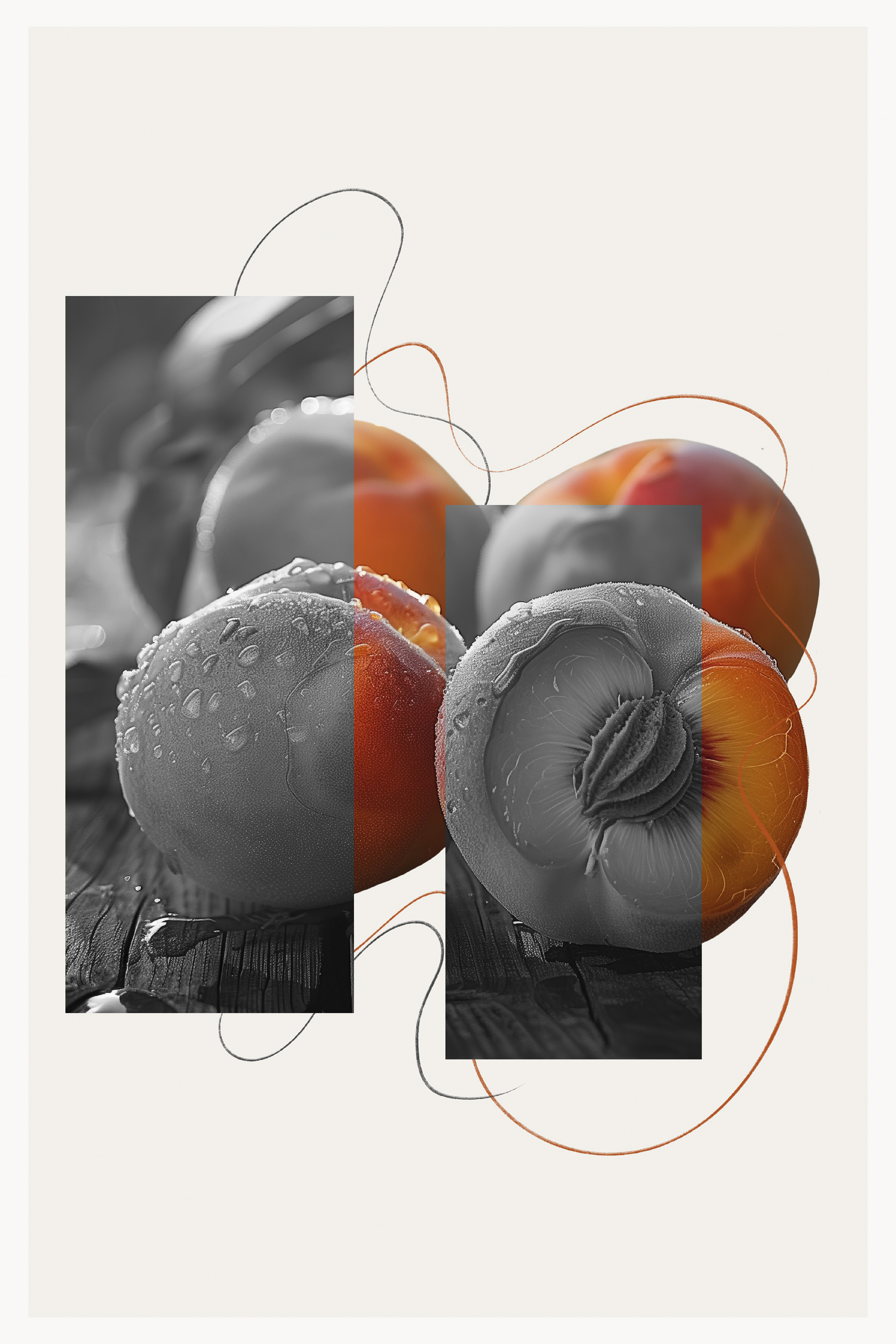 Group of peaches on a table