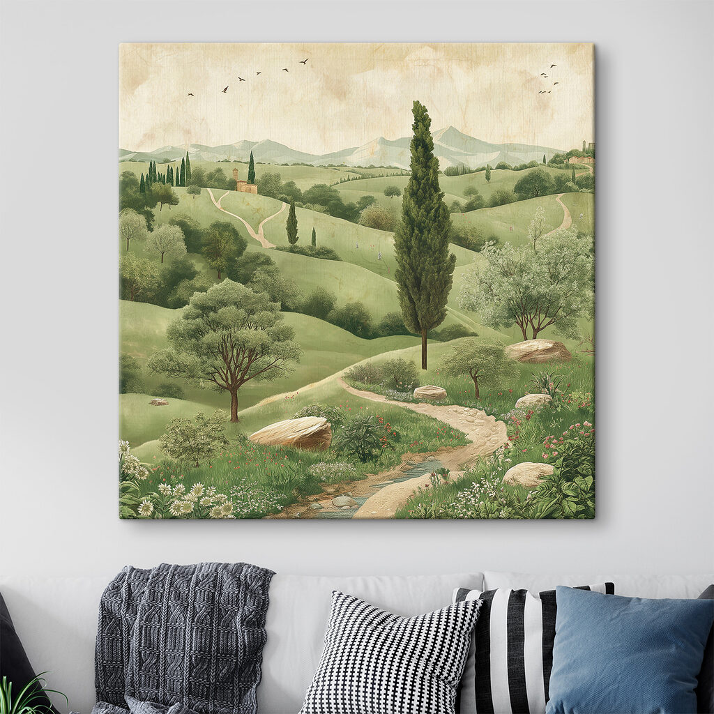 Landscape with trees and a road Landscape with trees and a road