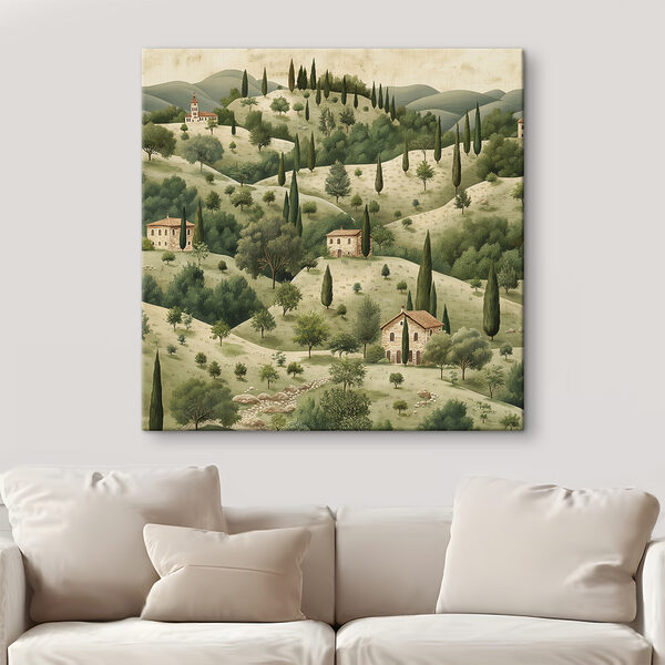 Cuadros Cuadro de un paisaje con casas y árboles (SKU: s40077) Cuadros Cuadros Cuadro de un paisaje con casas y árboles (SKU: s40077)