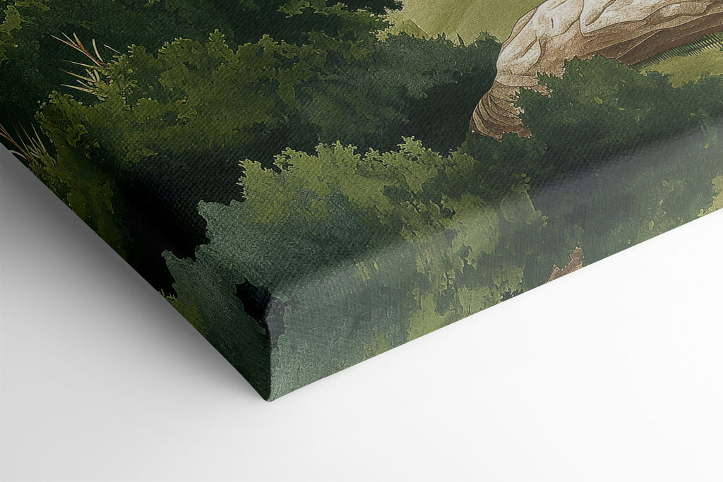Painting of a landscape with houses and trees Painting of a landscape with houses and trees