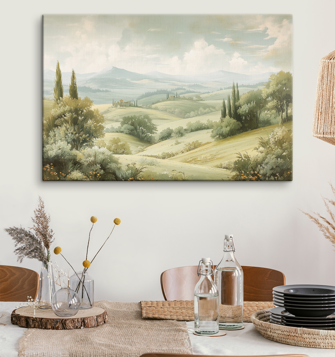 Landscape with hills and trees Landscape with hills and trees
