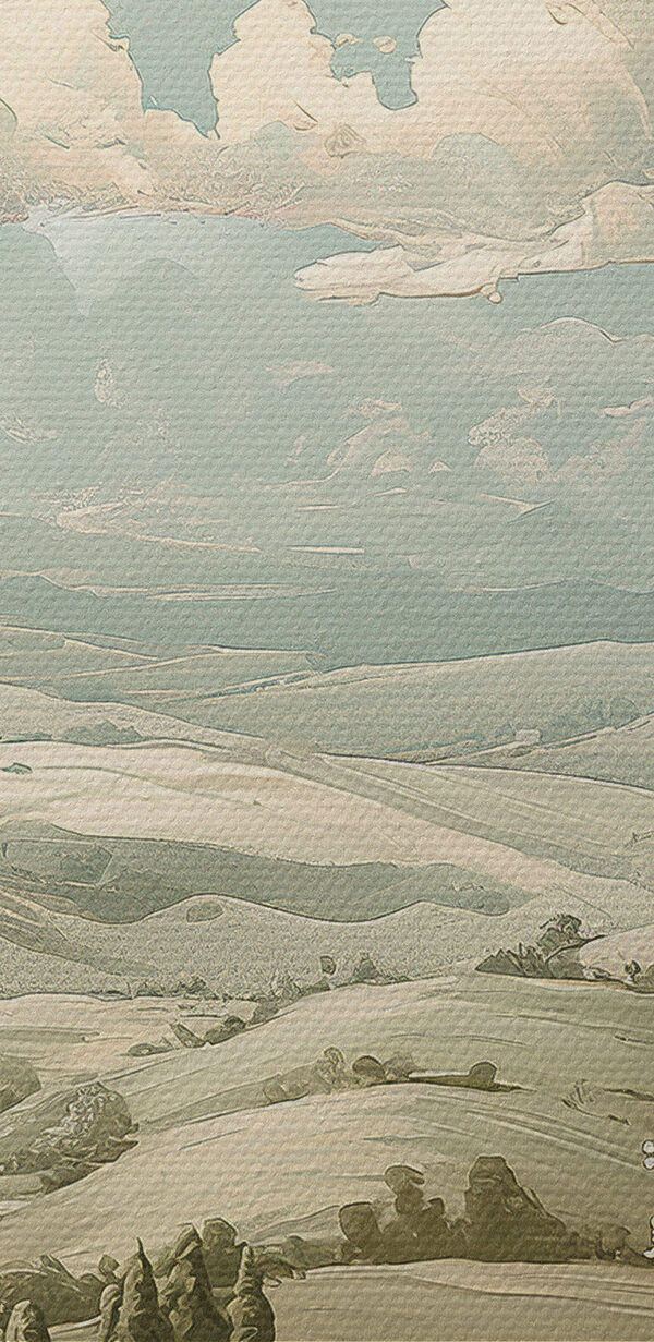 Landscape with trees and hills Landscape with trees and hills