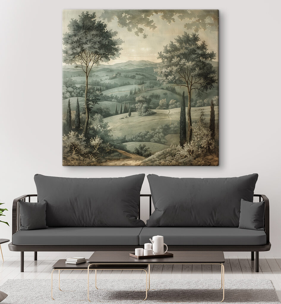 Landscape with trees and hills Landscape with trees and hills
