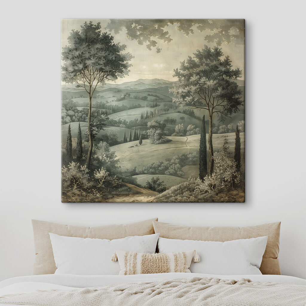 Landscape with trees and hills Landscape with trees and hills