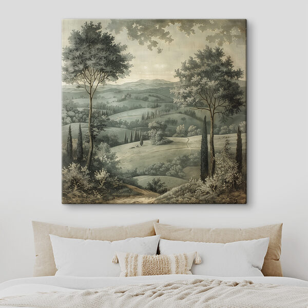 Landscape with trees and hills Landscape with trees and hills