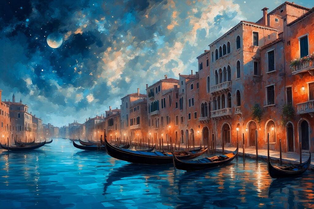 Water with boats in it with Grand Canal in the background