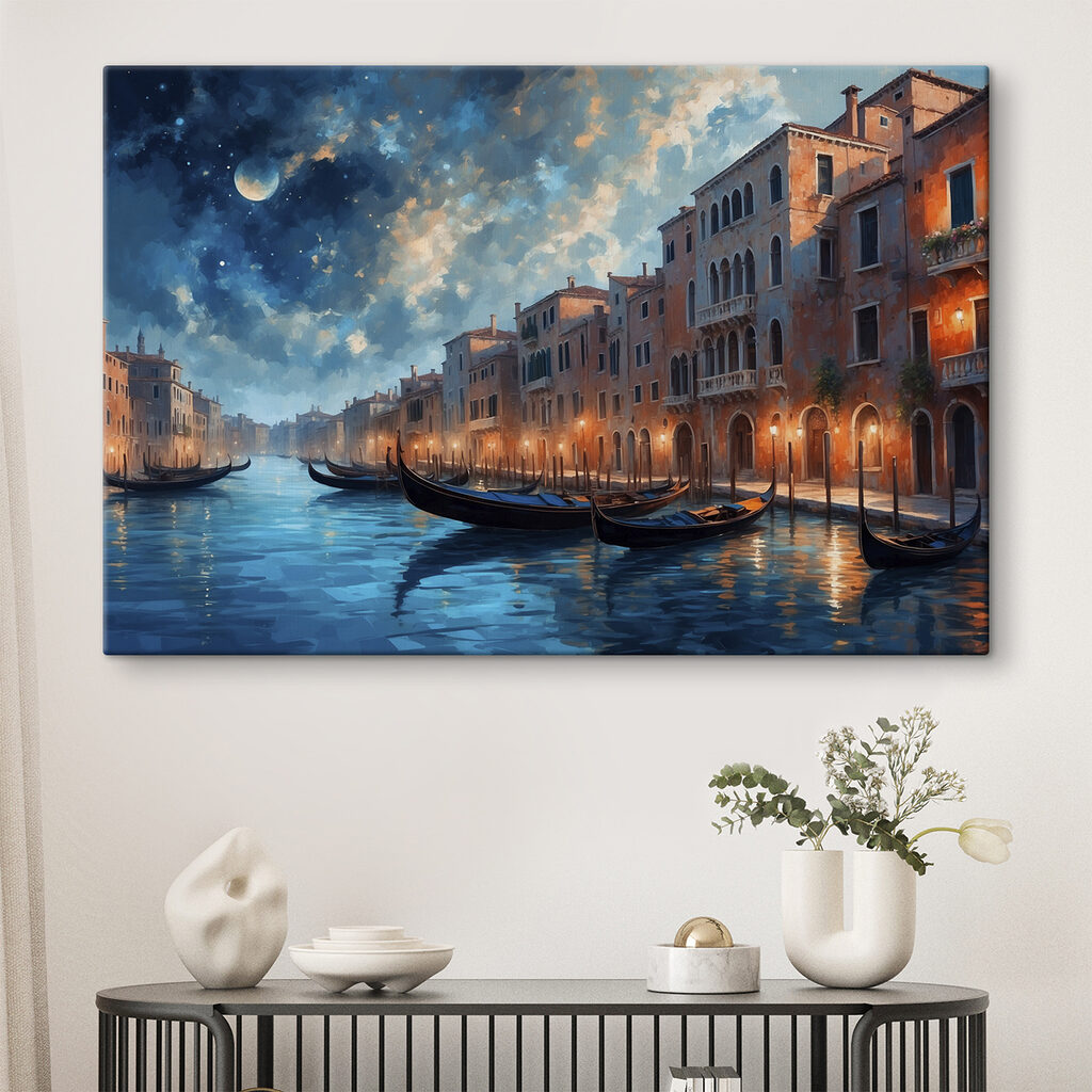 Water with boats in it with Grand Canal in the background