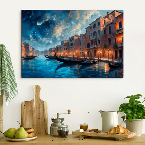 Water with boats in it with Grand Canal in the background