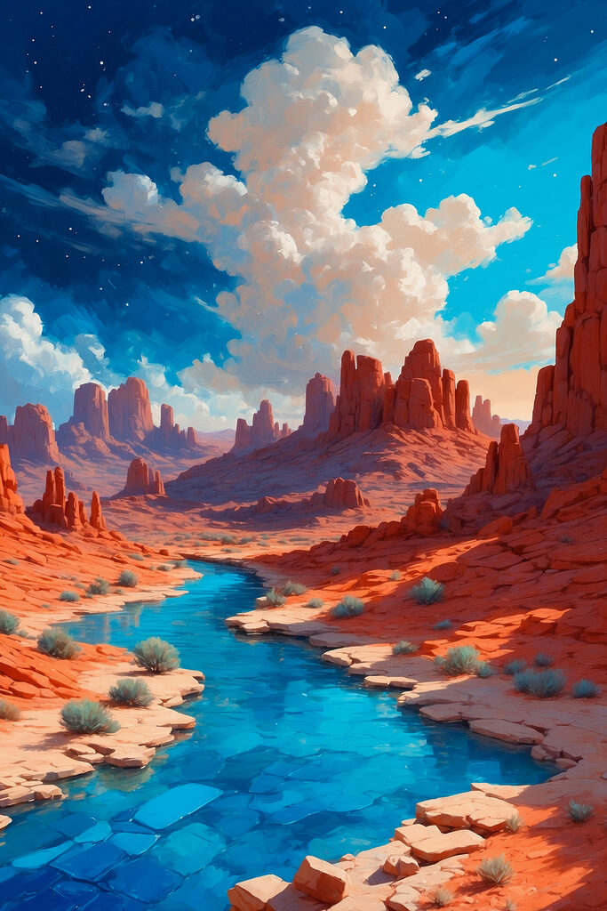 River running through a desert