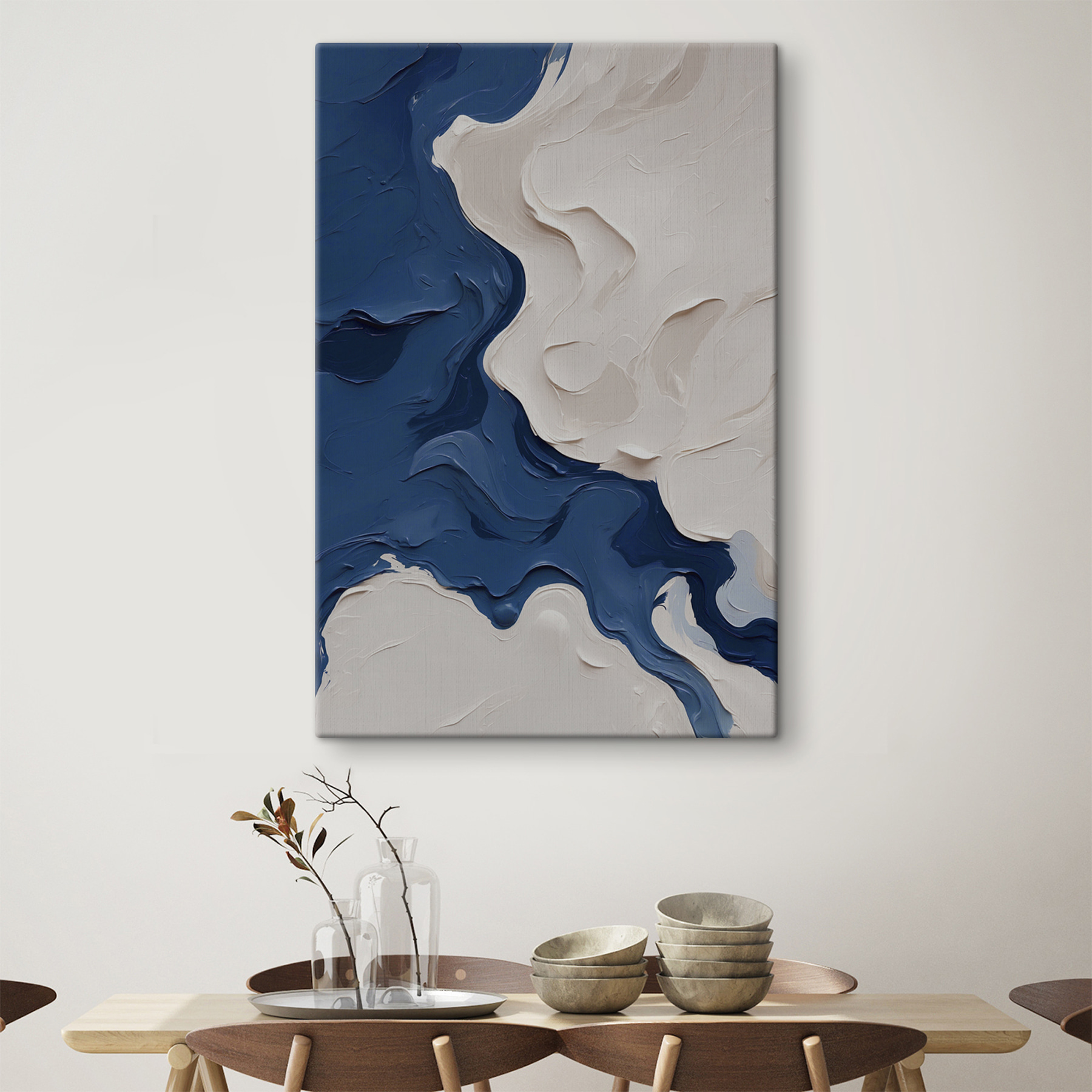 Blue and white paint Blue and white paint