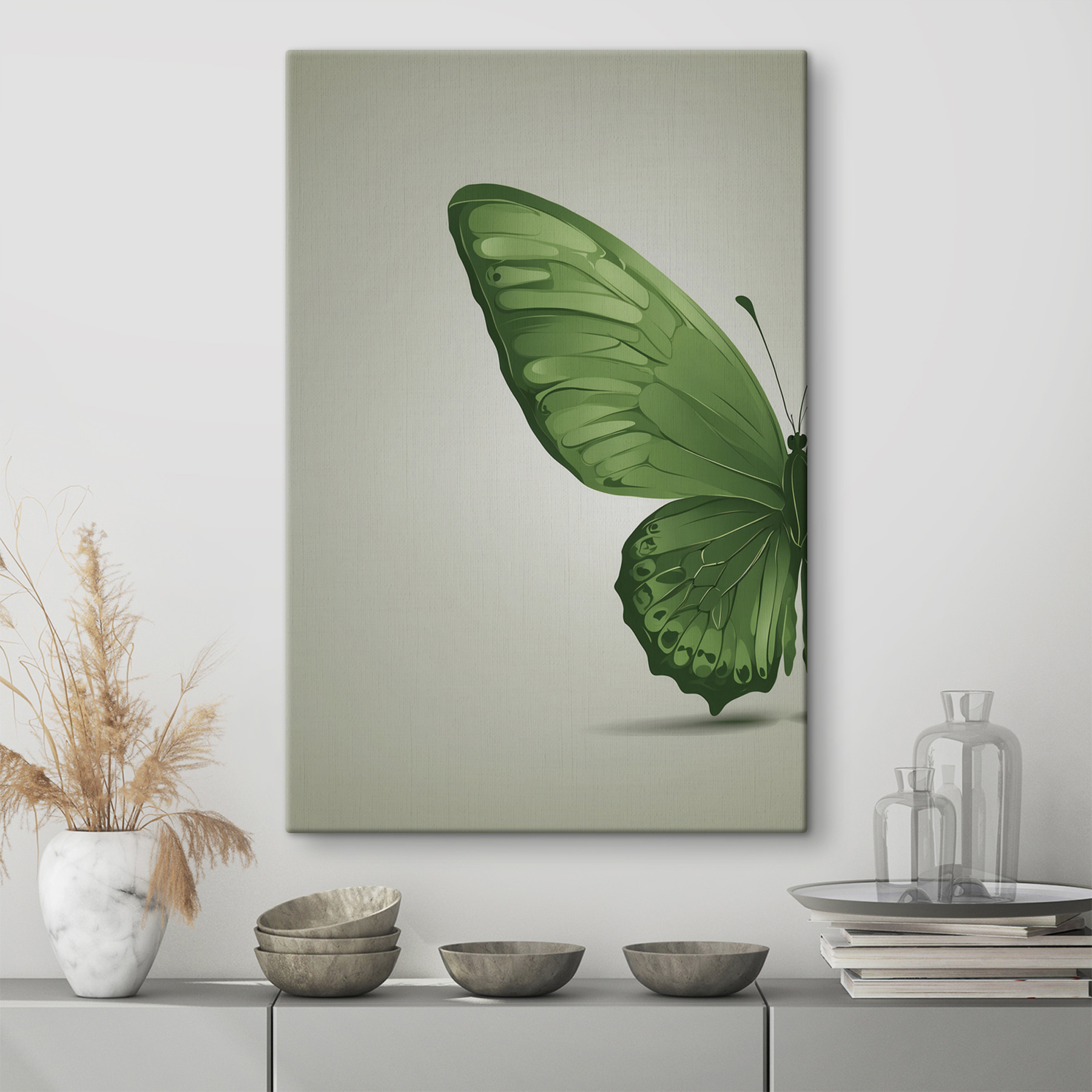 Green butterfly with wings Green butterfly with wings