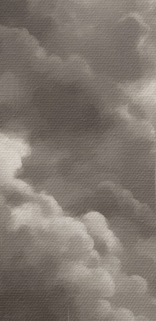 Black and white image of a forest and clouds Black and white image of a forest and clouds