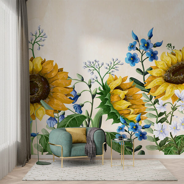 Grupo de girasoles y otras flores Grupo de girasoles y otras flores