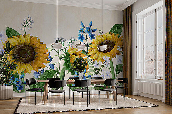 Grupo de girasoles y otras flores Grupo de girasoles y otras flores