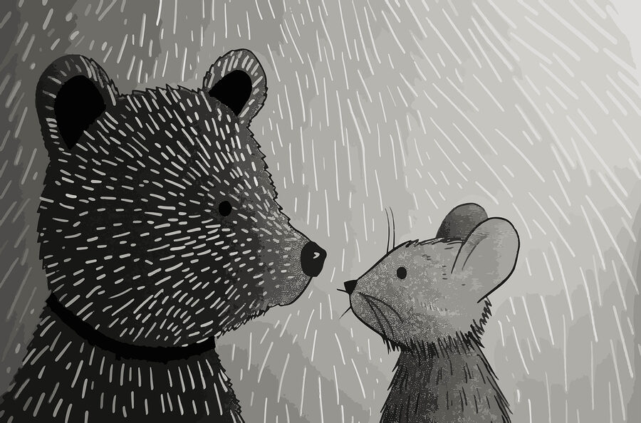 Fotomurales Dibujo animado de un oso y un ratón - Imagen 4