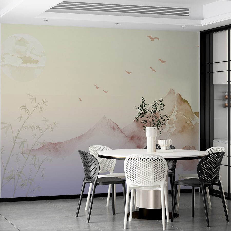 Pintura de montañas y pájaros Pintura de montañas y pájaros
