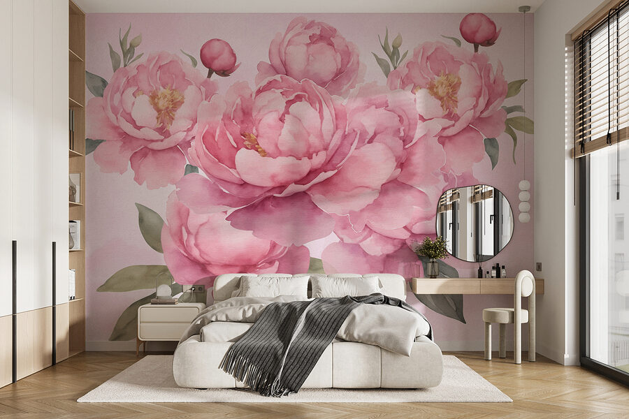 Grupo de flores rosas