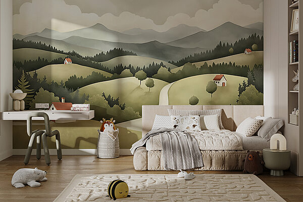 Paisaje con casas y árboles Paisaje con casas y árboles