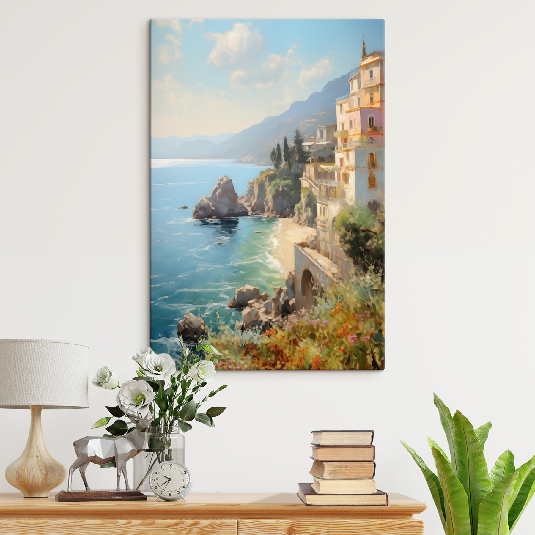 Building on a cliff by the water