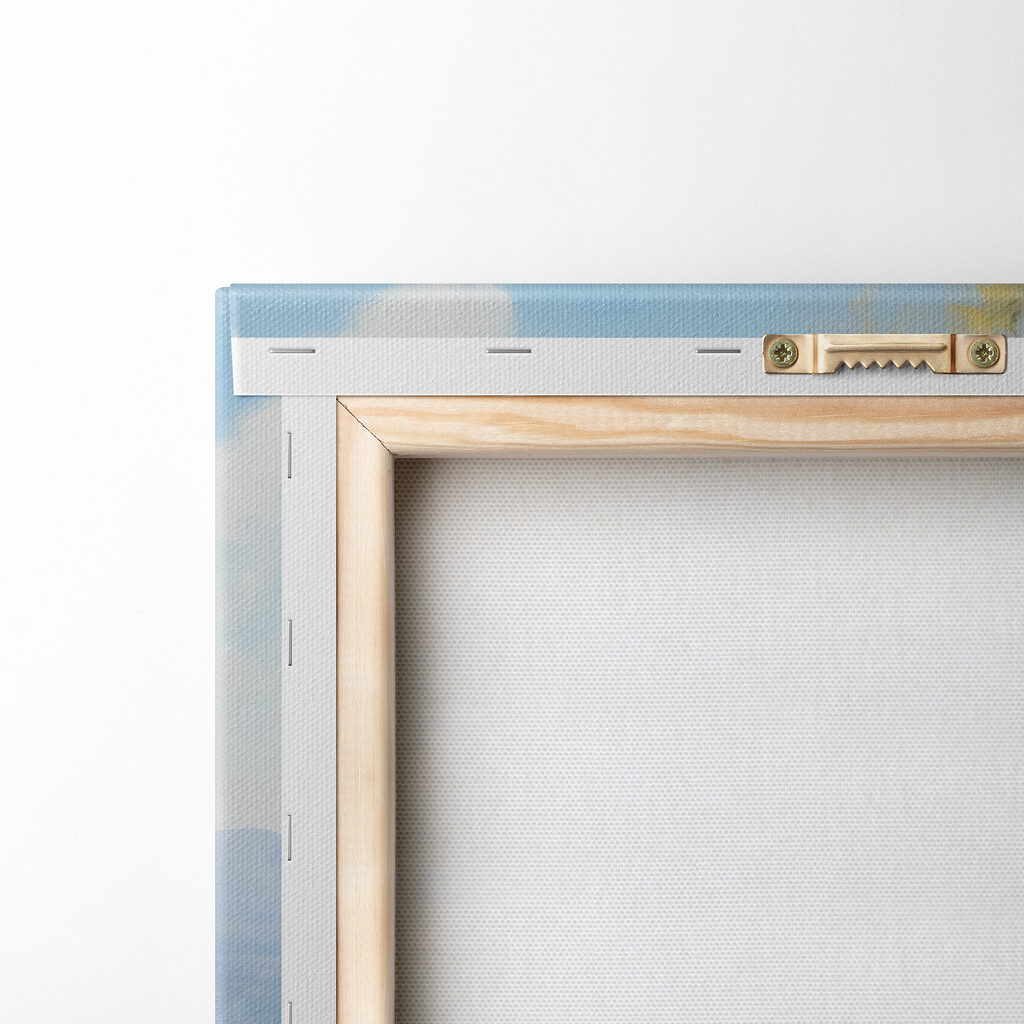 Painting of a balcony overlooking a body of water Painting of a balcony overlooking a body of water