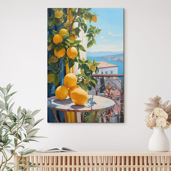 Cuadros Cuadro de limones sobre una mesa