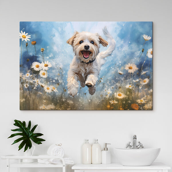 Dog jumping in the air