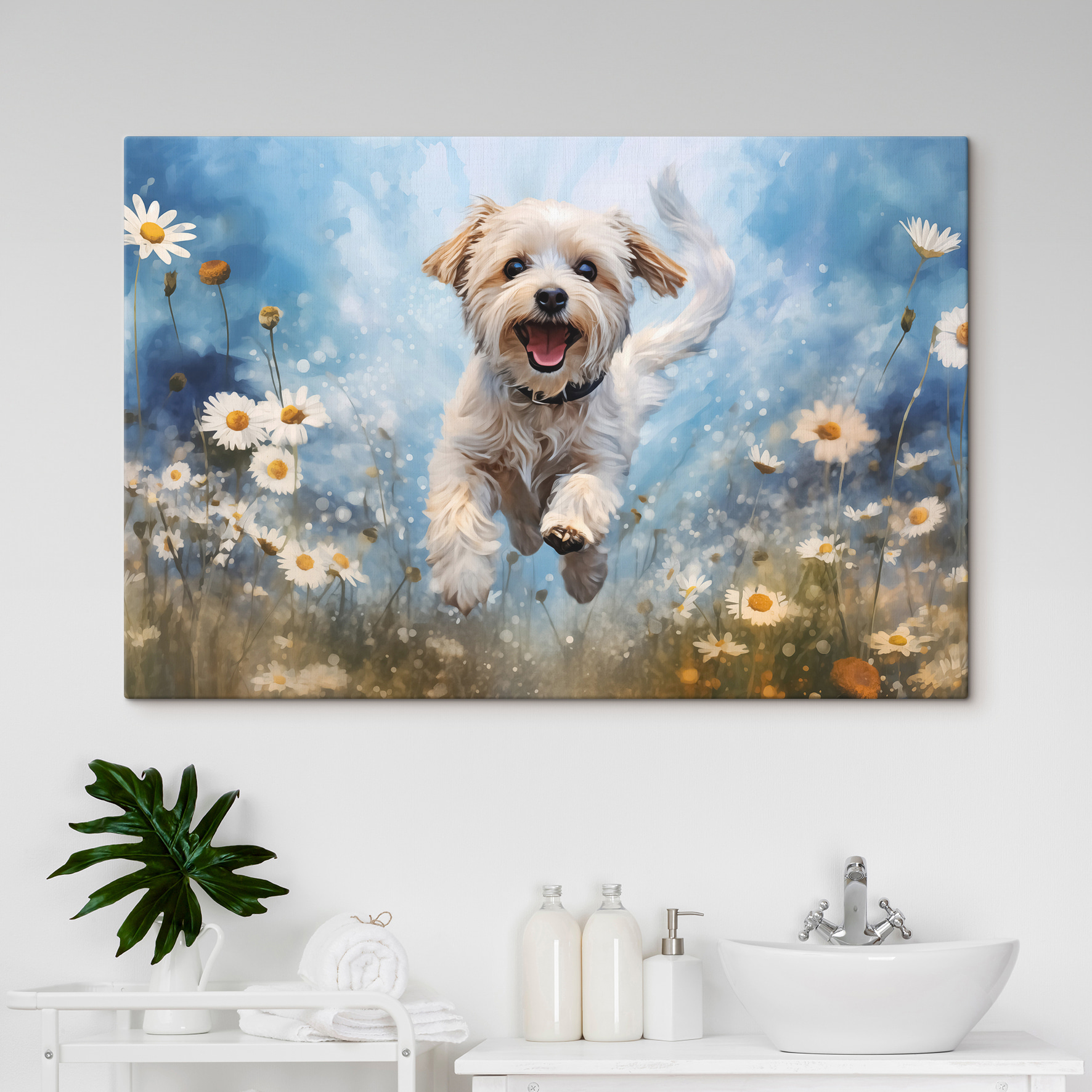 Dog jumping in the air