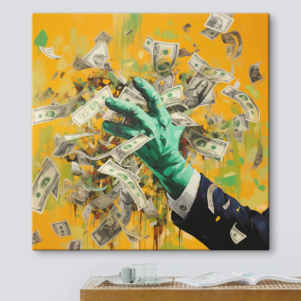 Hand in a suit throwing money Hand in a suit throwing money
