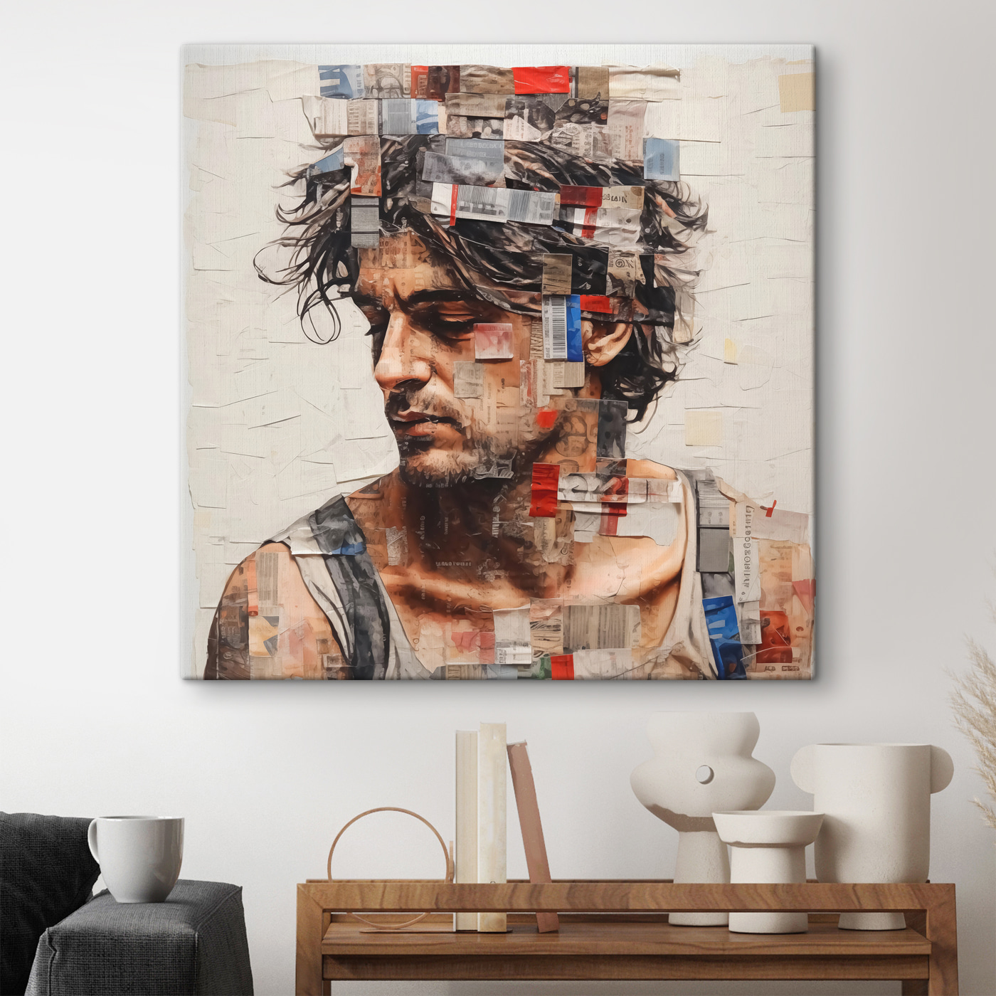Man with many pieces of paper
