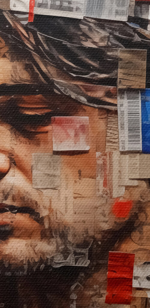 Man with many pieces of paper