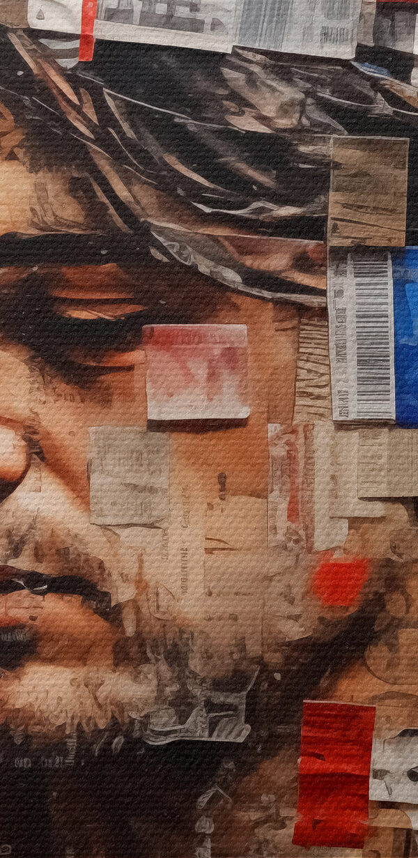Man with many pieces of paper