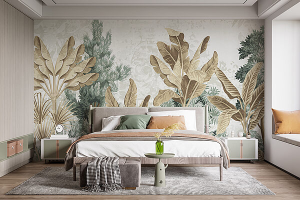 Papel pintado con plantas variadas Papel pintado con plantas variadas