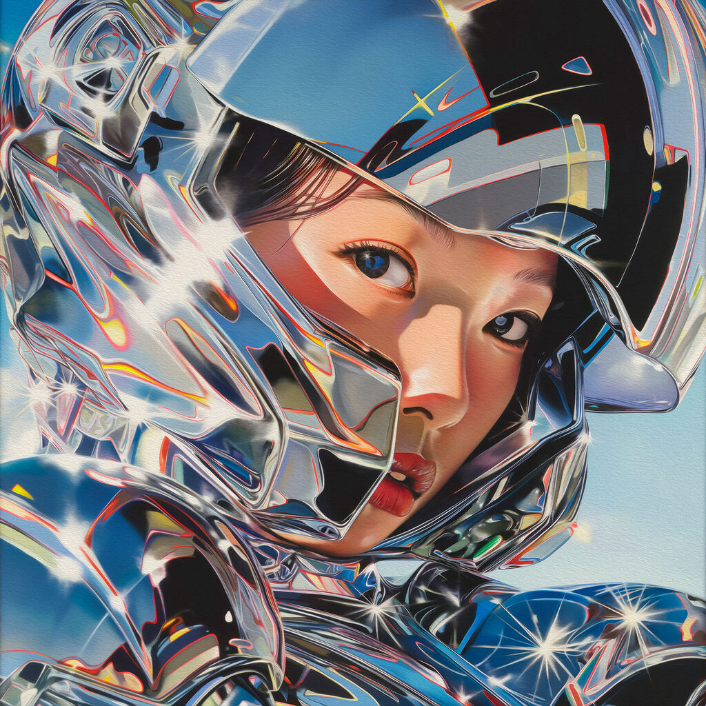 Woman in a shiny suit Woman in a shiny suit