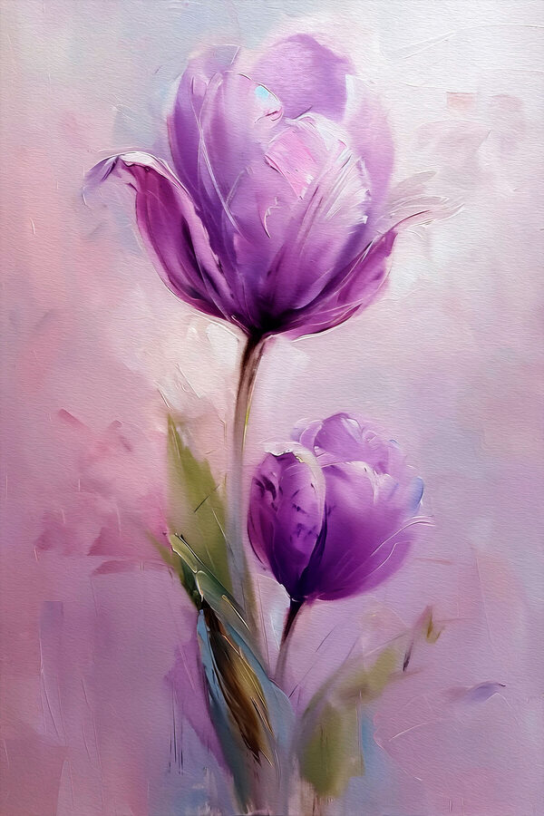Painting of purple flowers Painting of purple flowers