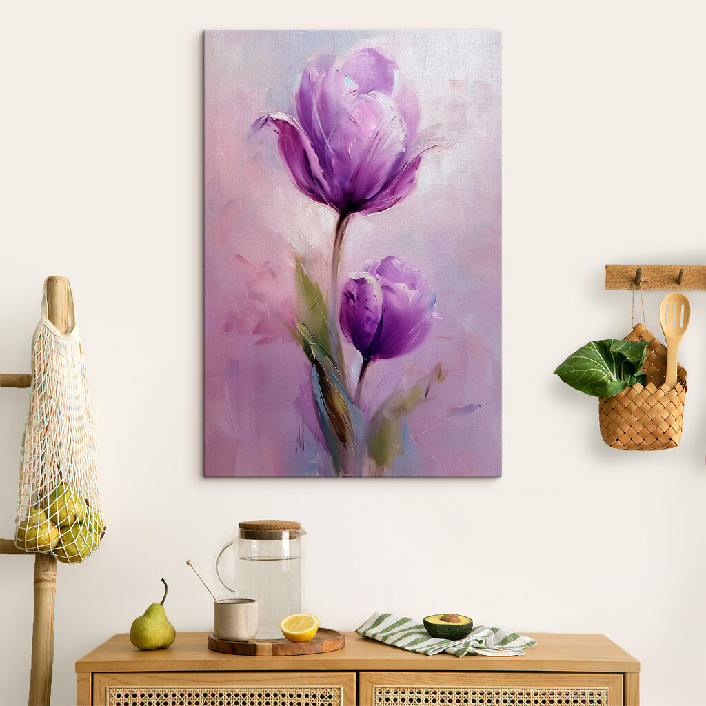 Painting of purple flowers Painting of purple flowers