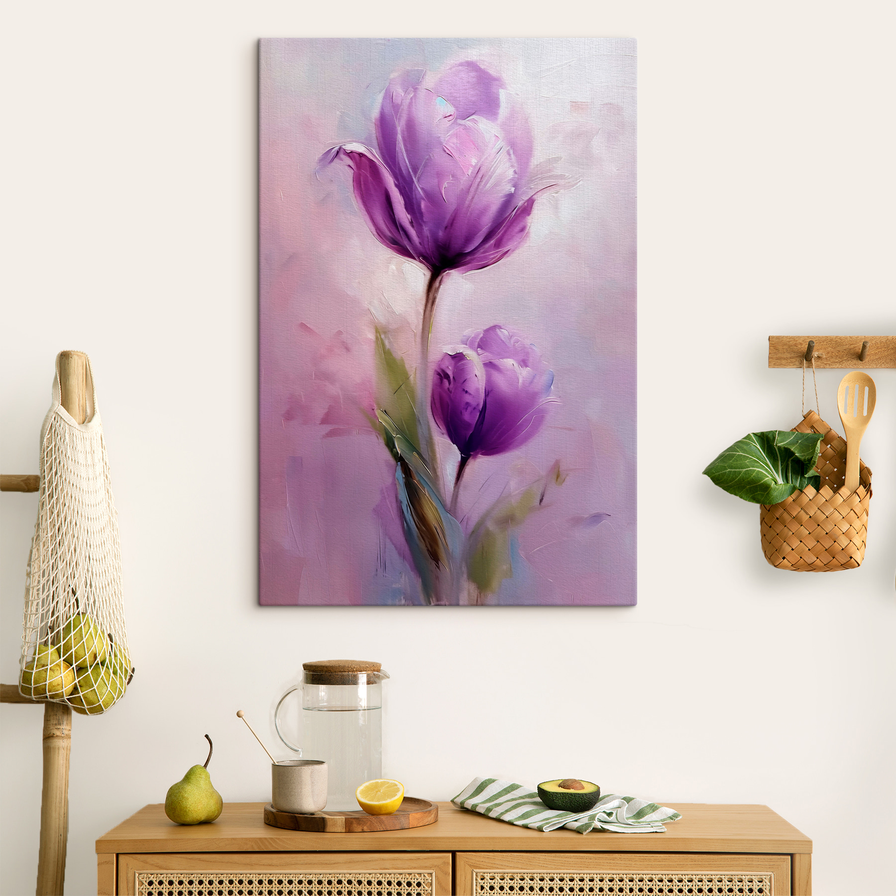 Painting of purple flowers Painting of purple flowers