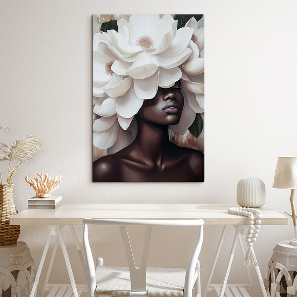 Woman with white flowers on her head