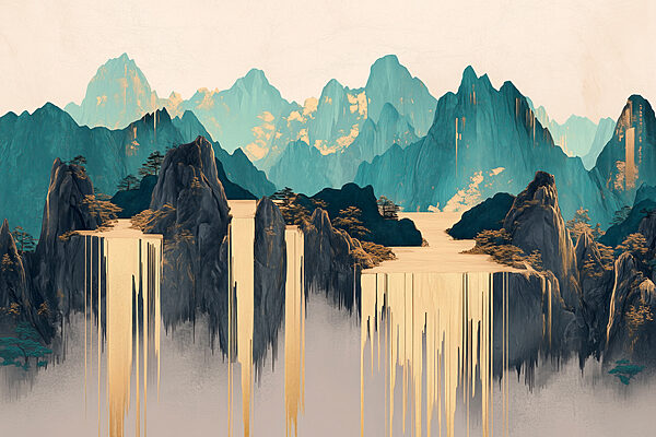 Painting of mountains and water Painting of mountains and water