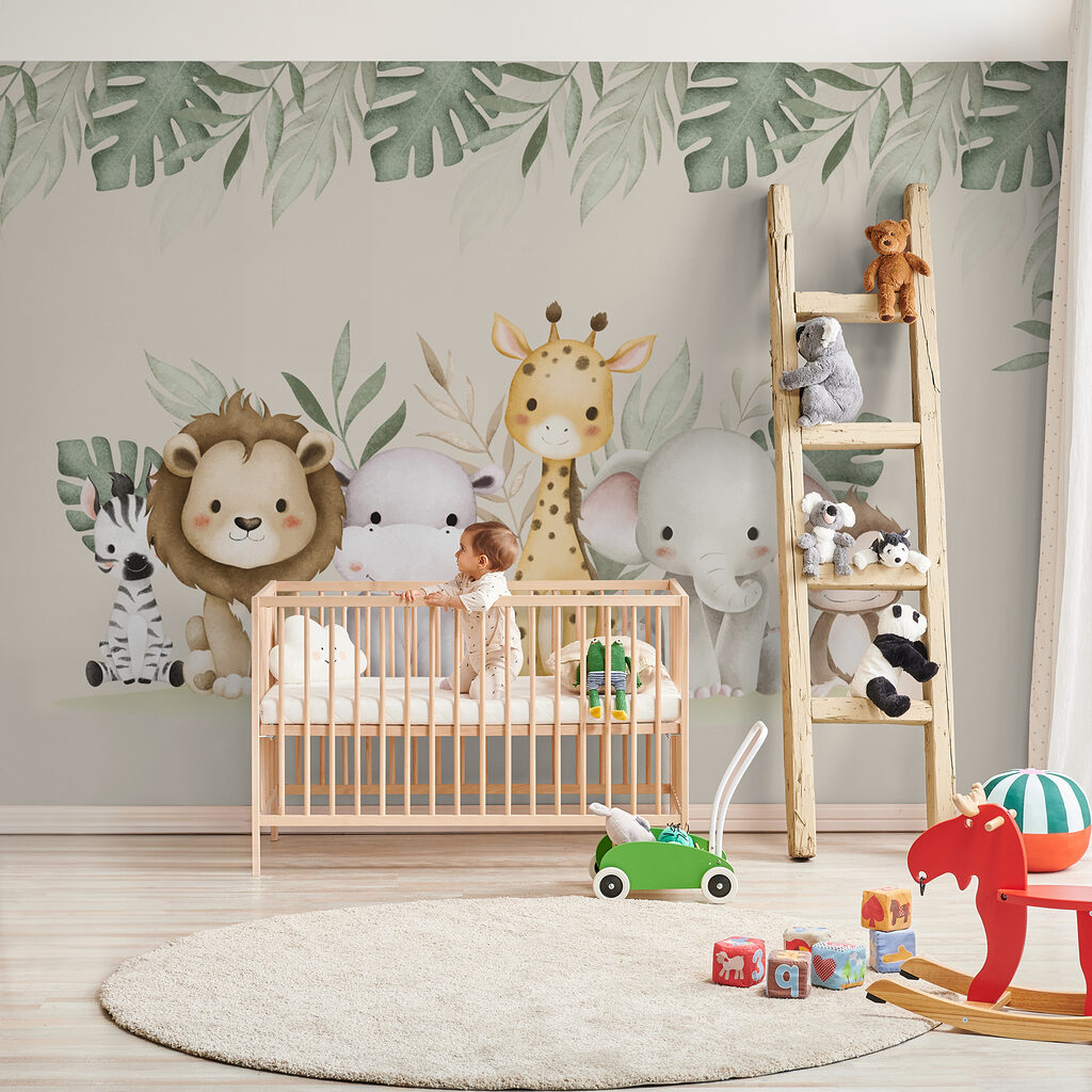 Group of animals next to leaves Group of animals next to leaves