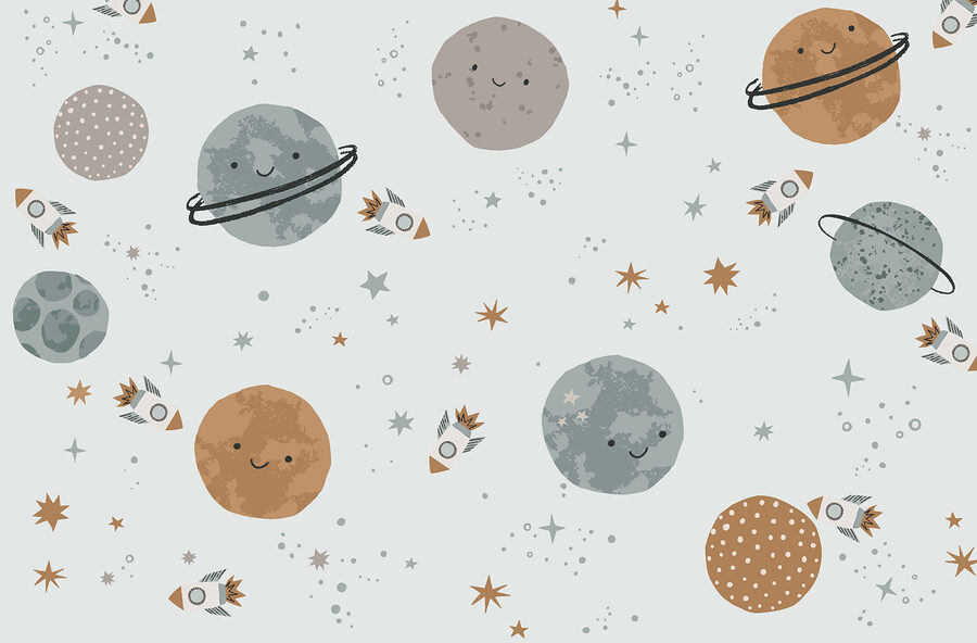 Patrón de planetas y cohetes