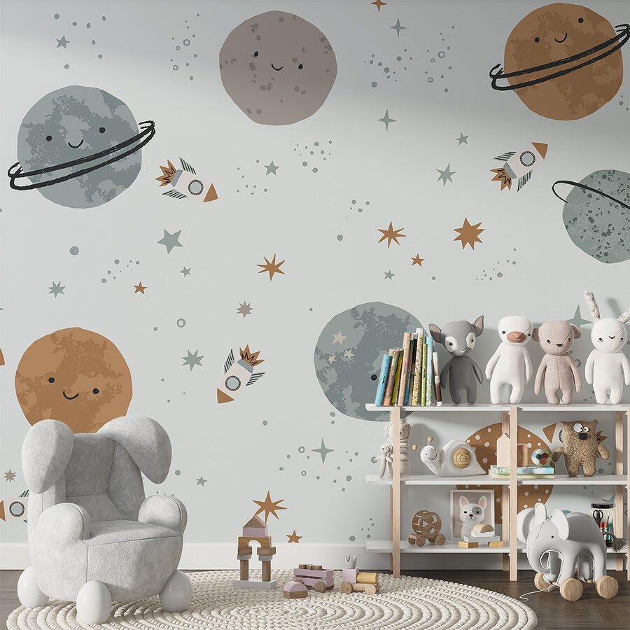Patrón de planetas y cohetes