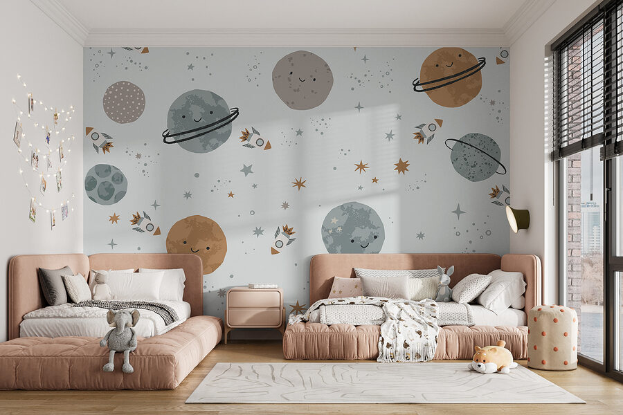 Patrón de planetas y cohetes