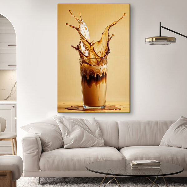 Cuadros Un vaso del que sale a borbotones un líquido marrón (SKU: s40165) Cuadros Cuadros Un vaso del que sale a borbotones un líquido marrón (SKU: s40165)