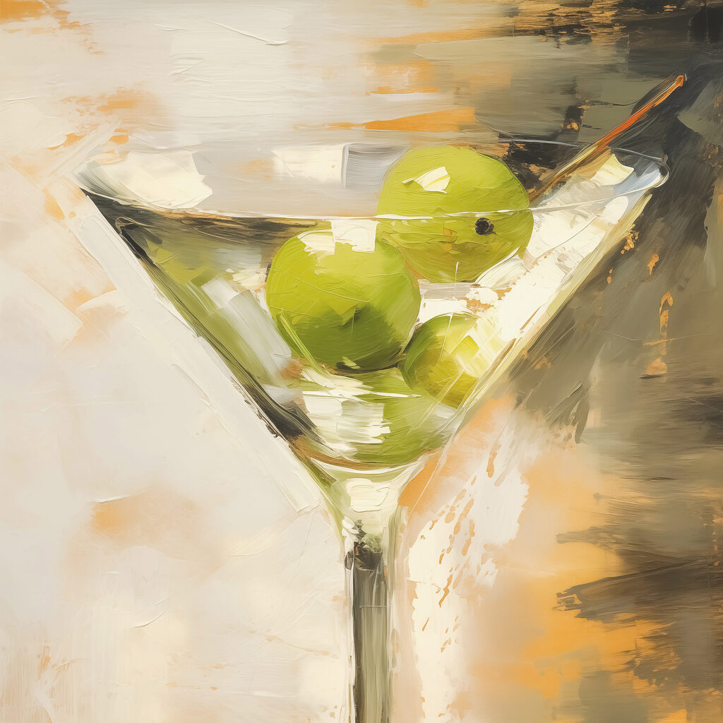 Martini glass with limes in it