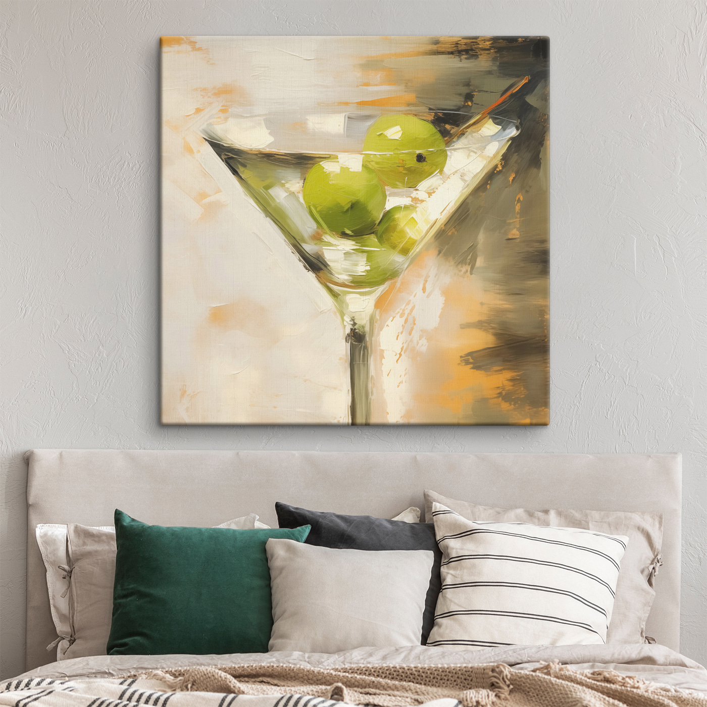 Martini glass with limes in it