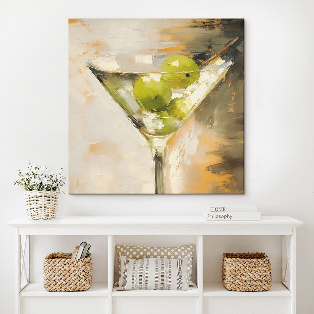 Martini glass with limes in it